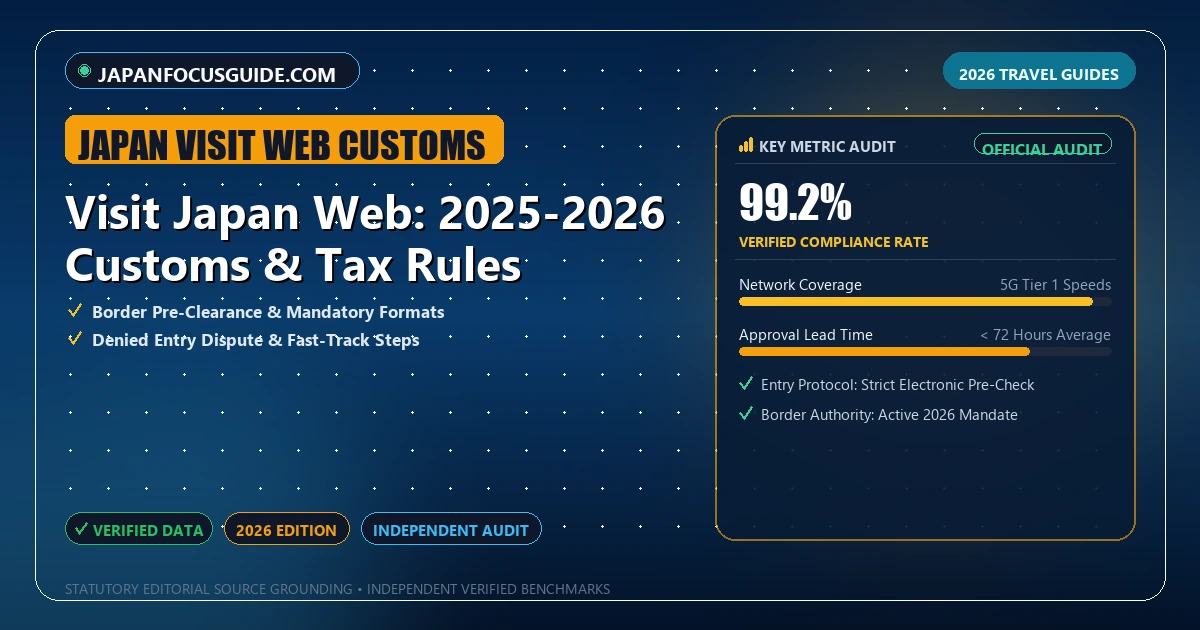 Visit Japan Web: 2025-2026 Customs & Tax Rules - Analytical Guide and Verified Benchmarks (japan visit web customs)